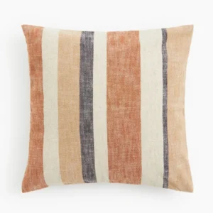 Striped Linen-blend Cushion Cover