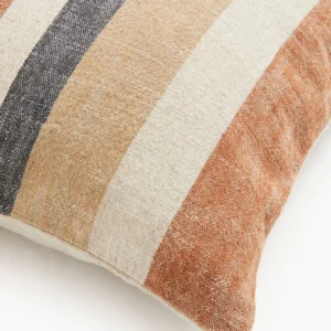 Striped Linen-blend Cushion Cover